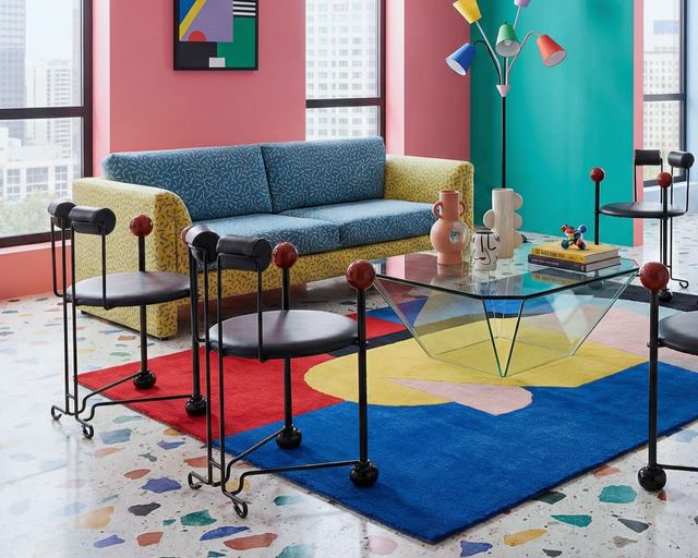 1980s authentic Memphis Era post modern chairs set of 4