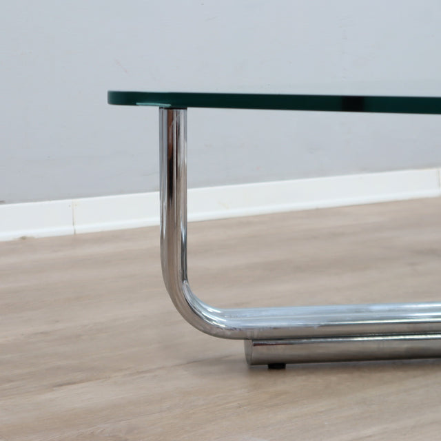 1960s Gianfranco Frattini 784 Cassina chrome & glass coffee table. Table basse chrome verre Frattini Cassina. Frattini 784 Cassina Couchtisch.