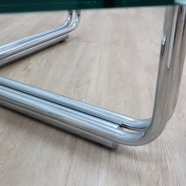 1960s Gianfranco Frattini 784 Cassina chrome & glass coffee table. Table basse chrome verre Frattini Cassina. Frattini 784 Cassina Couchtisch.