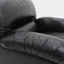 Sormani black leather vintage armchairs 1970s
