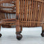 Vintage rattan bar trolley cart set 1950s