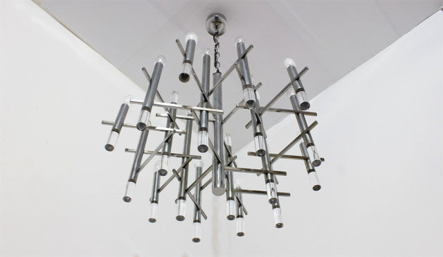 Gaetano Sciolari design chandelier 1970s, 15 lights