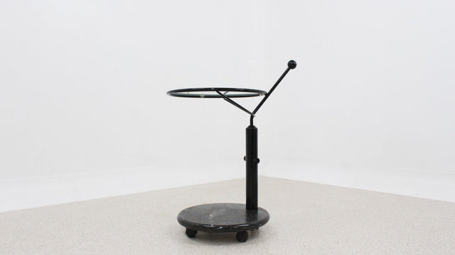 Italian glass and marble swivel coffee table 1980s