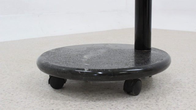 Italian glass and marble swivel coffee table 1980s