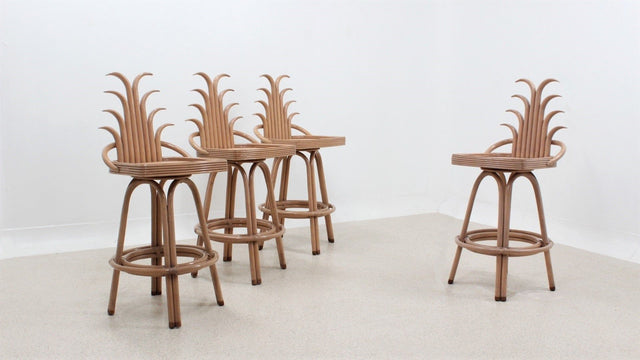 vintage mcguire bar stools 
