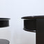 Pair of 1980s black lacquered nightstands with rotational ABS drawers. Nachttische Schwarz, mesitas negras, chevets noirs, comodini neri Takahama