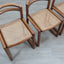 Vintage curved design Vienna straw dining chairs 1970s