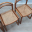 Vintage curved design Vienna straw dining chairs 1970s