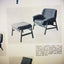 Poltrone 849 Gianfranco Frattini Cassina Meda anni '50. Italian Mid-Century Modern design con bouclé verde oliva. Fauteuils bouclé vert olive e Sillones 849 Gianfranco Frattini