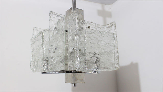 Murano glass pendant chandelier MAZZEGA 1970s