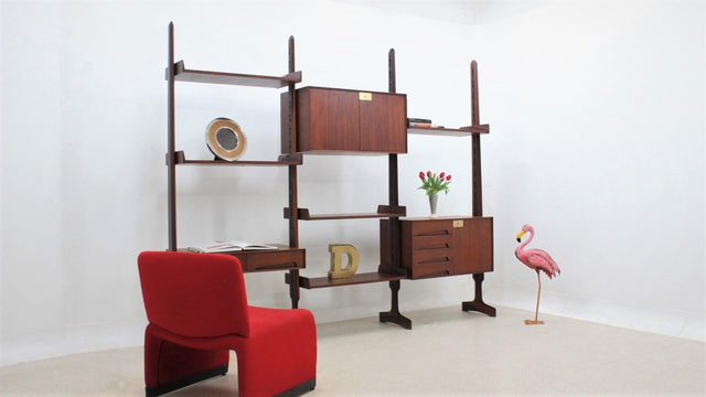 Edmondo Palutari teak bookcase DASSI 1950s