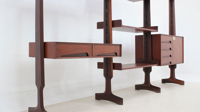 Edmondo Palutari teak bookcase DASSI 1950s