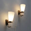 Mid-century brass and glass sconces by STILNOVO