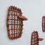 Vintage coat hanger in rattan Olaf Von Bohr 1950s, set of 3