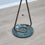 Lampadaire italien des années 1950 Biancardi e Jordan en laiton, marbre vert et réflecteurs fleurs en aluminium coloré