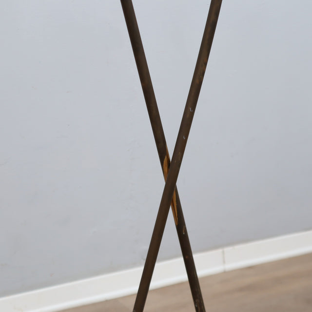 Lampadaire italien des années 1950 Biancardi e Jordan en laiton, marbre vert et réflecteurs fleurs en aluminium coloré