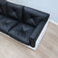 1965 Joe Colombo for Comfort "Golf Club 1002" black leather and white lacquered wood 3-seater sofa. Canapé 3 places "Golf Club 1002" en cuir noir et bois laqué blanc