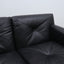 1965 Joe Colombo for Comfort "Golf Club 1002" black leather and white lacquered wood 3-seater sofa. Canapé 3 places "Golf Club 1002" en cuir noir et bois laqué blanc