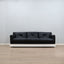 1965 Joe Colombo for Comfort "Golf Club 1002" black leather and white lacquered wood 3-seater sofa. Canapé 3 places "Golf Club 1002" en cuir noir et bois laqué blanc
