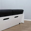 1965 Joe Colombo for Comfort "Golf Club 1002" black leather and white lacquered wood 3-seater sofa. Canapé 3 places "Golf Club 1002" en cuir noir et bois laqué blanc