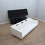 1965 Joe Colombo for Comfort "Golf Club 1002" black leather and white lacquered wood 3-seater sofa. Canapé 3 places "Golf Club 1002" en cuir noir et bois laqué blanc