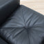 1965 Joe Colombo for Comfort "Golf Club 1002" black leather and white lacquered wood lounge armchair. Fauteuil en cuir noir et bois laqué blanc vintage