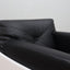 1965 Joe Colombo for Comfort "Golf Club 1002" black leather and white lacquered wood lounge armchair. Fauteuil en cuir noir et bois laqué blanc vintage