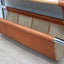 Jumbo bookcase by Luigi Massoni for Poltrona Frau. Libreria vintage cuoio anni 70, 70er Regal, étagère rétro chrome, estantería mid-century.