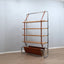 Jumbo bookcase by Luigi Massoni for Poltrona Frau. Libreria vintage cuoio anni 70, 70er Regal, étagère rétro chrome, estantería mid-century.