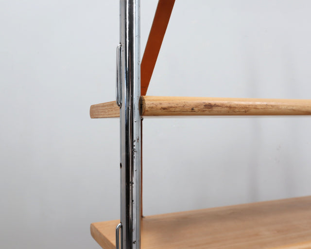 Jumbo bookcase by Luigi Massoni for Poltrona Frau. Libreria vintage cuoio anni 70, 70er Regal, étagère rétro chrome, estantería mid-century.