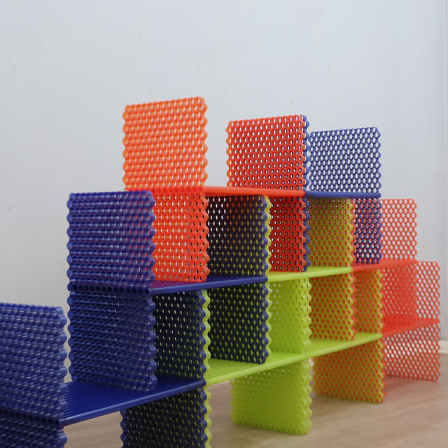 1999 Ron Arad for Kartell H&H modular plastic shelving. Étagère modulable H&H Kartell Ron Arad. Ron Arad Kartell H&H Regalsystem 8050.