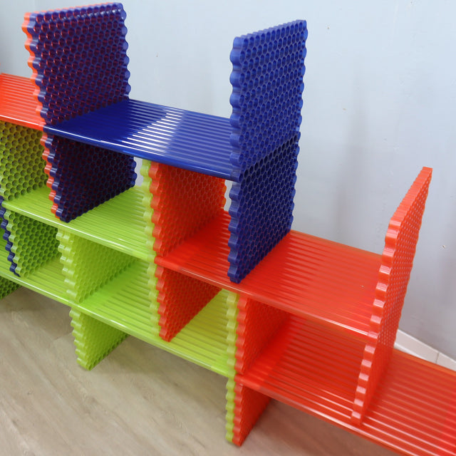 1999 Ron Arad for Kartell H&H modular plastic shelving. Étagère modulable H&H Kartell Ron Arad. Ron Arad Kartell H&H Regalsystem 8050.
