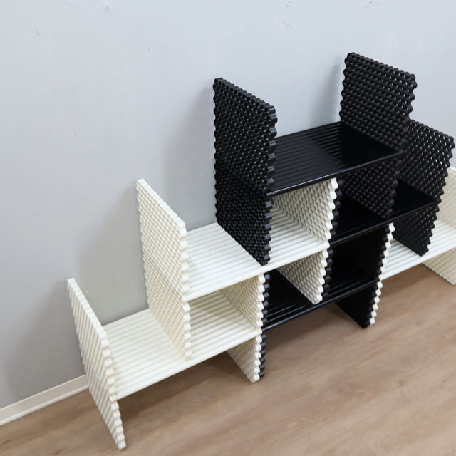 1999 Ron Arad for Kartell H&H modular plastic shelving. Étagère modulable H&H Kartell Ron Arad. Ron Arad Kartell H&H Regalsystem 8050.