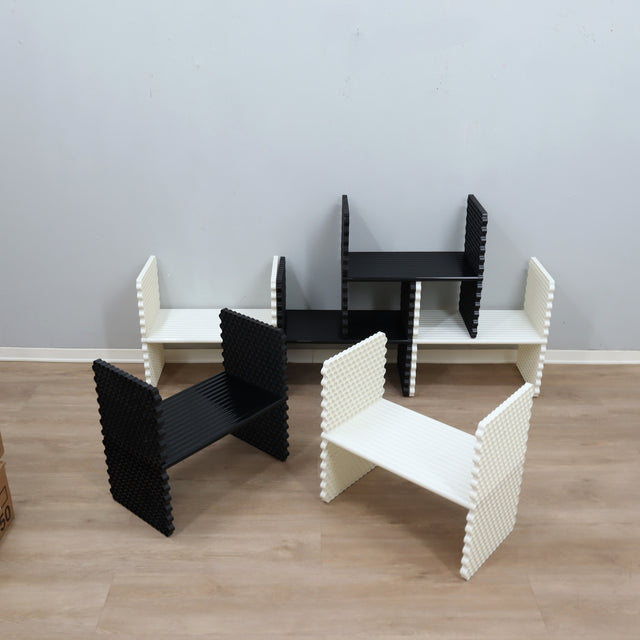 1999 Ron Arad for Kartell H&H modular plastic shelving. Étagère modulable H&H Kartell Ron Arad. Ron Arad Kartell H&H Regalsystem 8050.