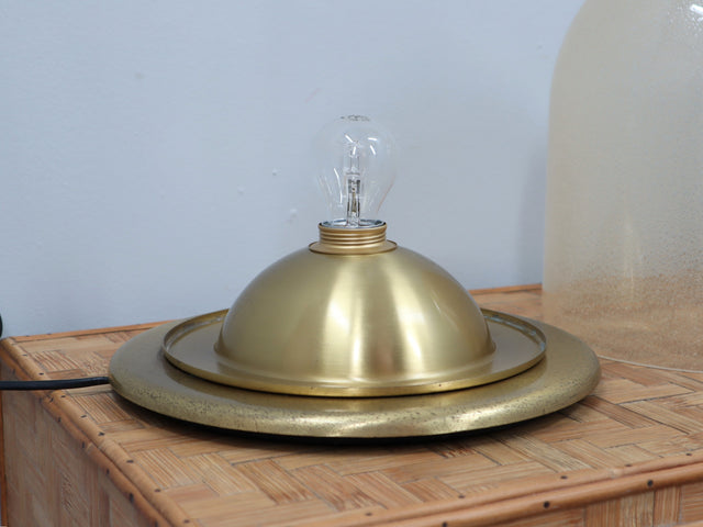 Lampade La Murrina Kuppellampen 70er Murano Pulegoso Glass & Gilded Brass Dome Lamps 70s verre Pulegoso laiton doré