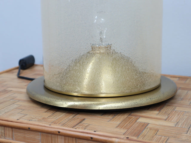 Lampade La Murrina Kuppellampen 70er Murano Pulegoso Glass & Gilded Brass Dome Lamps 70s verre Pulegoso laiton doré