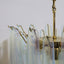 1980s La Murrina chandelier featuring light blue iridescent hand-blown Murano glass petals Lustre avec pétale en verre de Murano