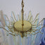 1980s La Murrina chandelier featuring light blue iridescent hand-blown Murano glass petals Lustre avec pétale en verre de Murano