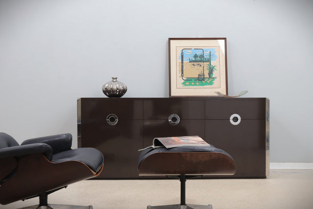Willy Rizzo lacquered sideboard cabinet Mario Sabot 1970s