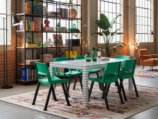 Italian ABS chairs 1980s LAMM Jahre Stapelstühle lot de 4 chaises empilables