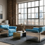 Larissa armchairs by Vittorio Introini for Saporiti in chrome & sky blue. Poltrone design anni 70, 70er Sessel, fauteuils vintage space age.