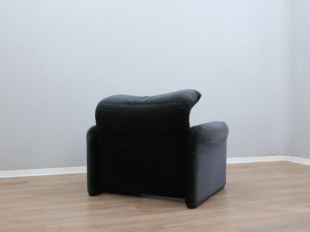 Vintage Cassina Maralunga Sessel 1980s Armchair diseño Vico Magistretti fauteuil en velours
