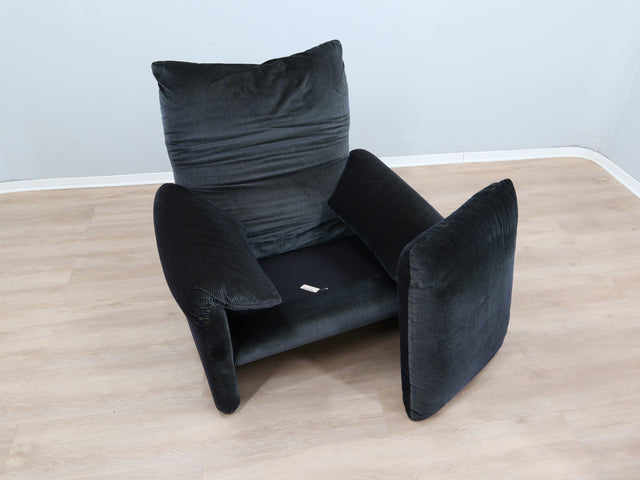 Vintage Cassina Maralunga Sessel 1980s Armchair diseño Vico Magistretti fauteuil en velours