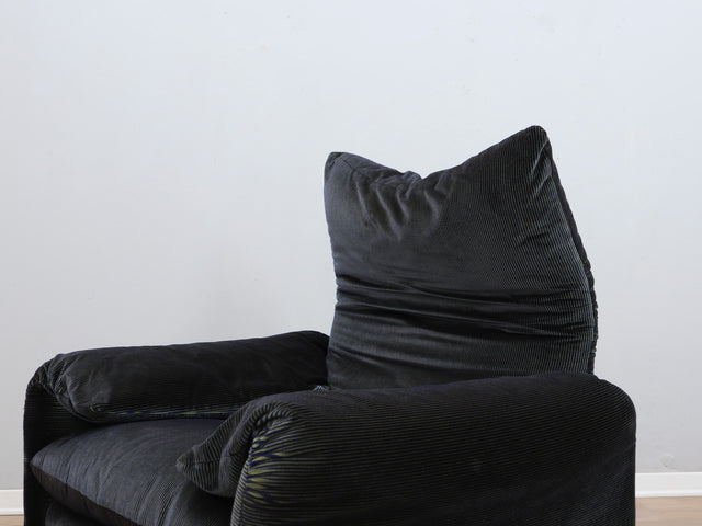 Vintage Cassina Maralunga Sessel 1980s Armchair diseño Vico Magistretti fauteuil en velours