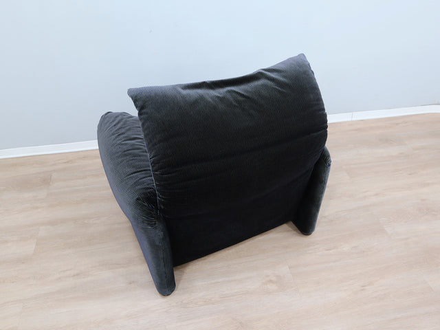 Vintage Cassina Maralunga Sessel 1980s Armchair diseño Vico Magistretti fauteuil en velours