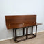 1970s McGuire convertible rattan & oak console dining table with brass. Table console convertible McGuire 70s. McGuire Rattan Klapptisch 1970er.