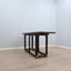 1970s McGuire convertible rattan & oak console dining table with brass. Table console convertible McGuire 70s. McGuire Rattan Klapptisch 1970er.