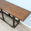 1970s McGuire convertible rattan & oak console dining table with brass. Table console convertible McGuire 70s. McGuire Rattan Klapptisch 1970er.