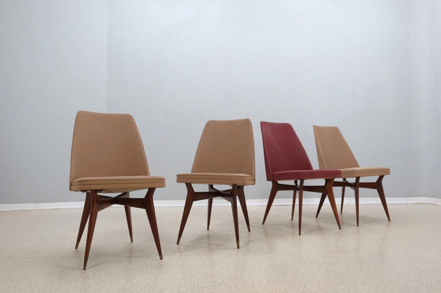Melchiorre Bega mid century chairs 1950s, set of 4