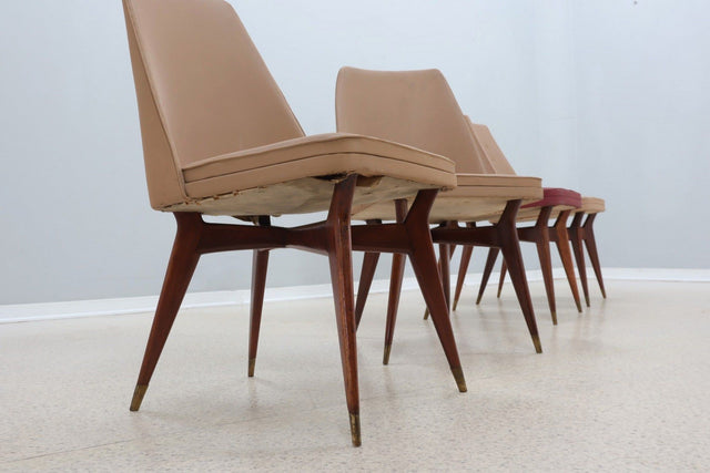 Melchiorre Bega mid century chairs 1950s, set of 4